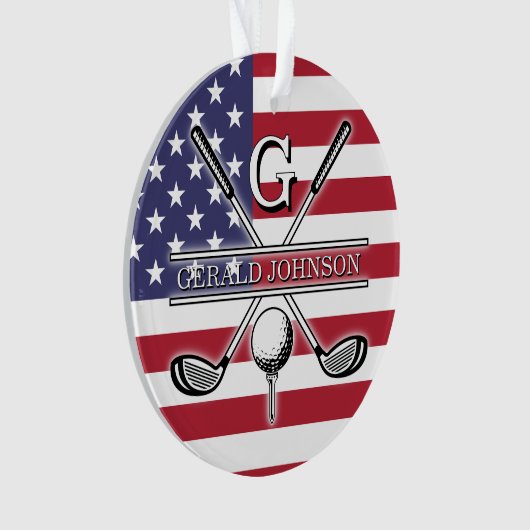 Conception de monogramme de golf avec drapeau amér (devant)