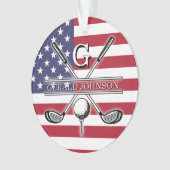 Conception de monogramme de golf avec drapeau amér (devant)