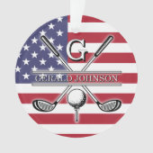 Conception de monogramme de golf avec drapeau amér (devant)