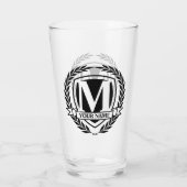 Conception de monogramme de laurier en verre (Dos)