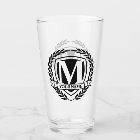 Conception de monogramme de laurier en verre (Dos)