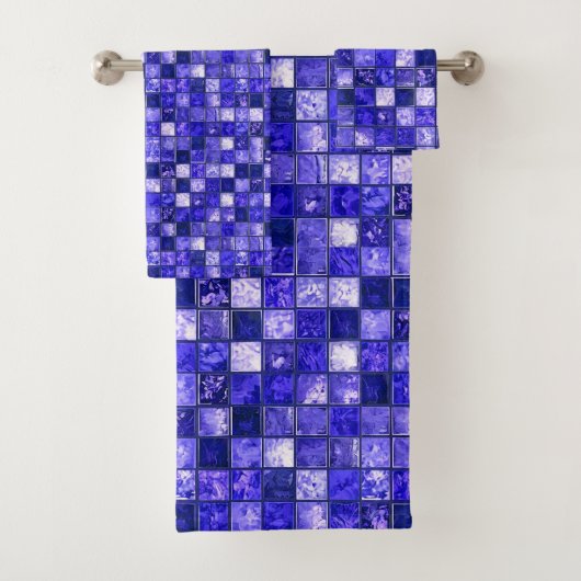 Conception de mosaïque bleue abstraite avec textur (En situation)