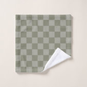 Conception de motif à carreaux vert olive et gris (Gant de toilette)