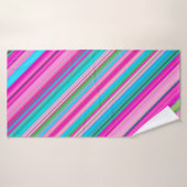 Conception de motif à rayures arc-en-ciel vibrant (Serviette de bain)