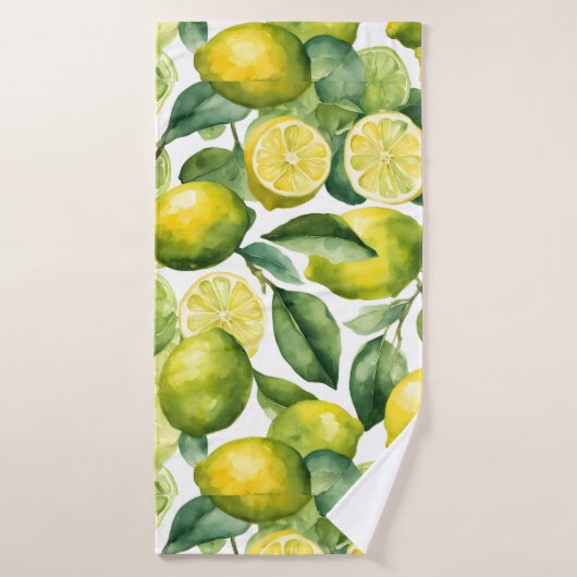 Conception de motif aquarelle citrons (Serviette de bain)