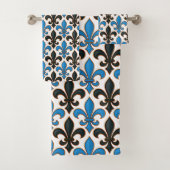 Conception de motif baroque fleur de lis noir bleu (En situation)