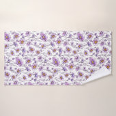 Conception de motif botanique de fleur sauvage vio (Serviette de bain)