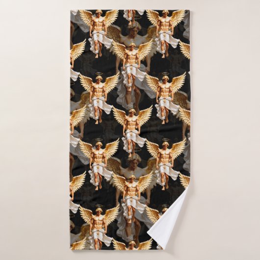 Conception de motif d'anges dorés célestes (Serviette de bain)