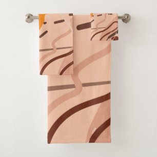 Conception de motif d'art abstrait Brun Beige Oran