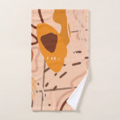 Conception de motif d'art abstrait Brun Beige Oran (Serviette à main)