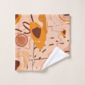 Conception de motif d'art abstrait Brun Beige Oran (Gant de toilette)