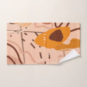 Conception de motif d'art abstrait Brun Beige Oran (Serviette à main)