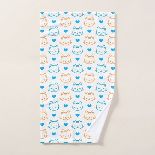Conception de motif de chat mignon pour les amateu (Serviette à main)