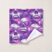 Conception de motif de crâne avec lunettes de sole (Gant de toilette)