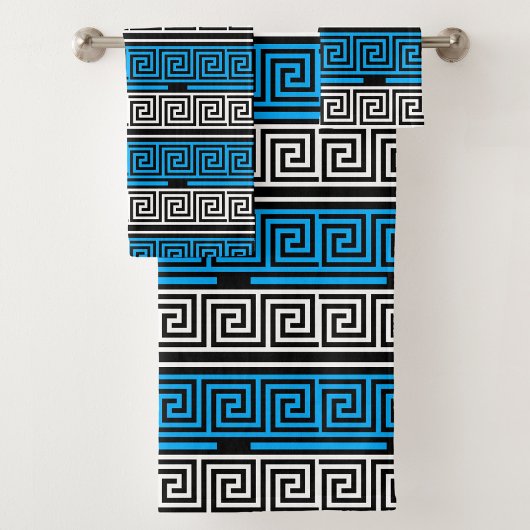 Conception de motif de frise à clé grecque bleu no