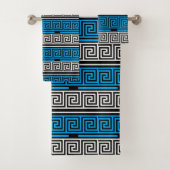 Conception de motif de frise à clé grecque bleu no (En situation)