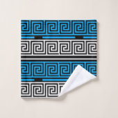 Conception de motif de frise à clé grecque bleu no (Gant de toilette)