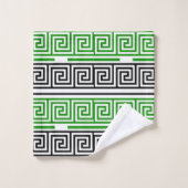 Conception de motif de frise à clé grecque noire v (Gant de toilette)