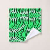 Conception de motif de peau d'animal Tigre vert (Gant de toilette)