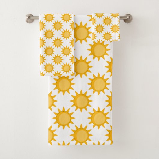 Conception de motif de soleil sur fond blanc (En situation)