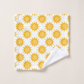 Conception de motif de soleil sur fond blanc (Gant de toilette)