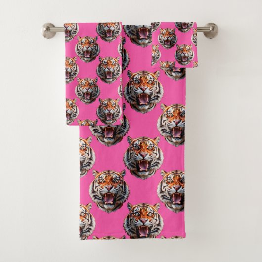 Conception de motif de tête de tigre rose (En situation)
