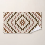 Conception de motif diamant aztéque Brun+Crème (Serviette à main)