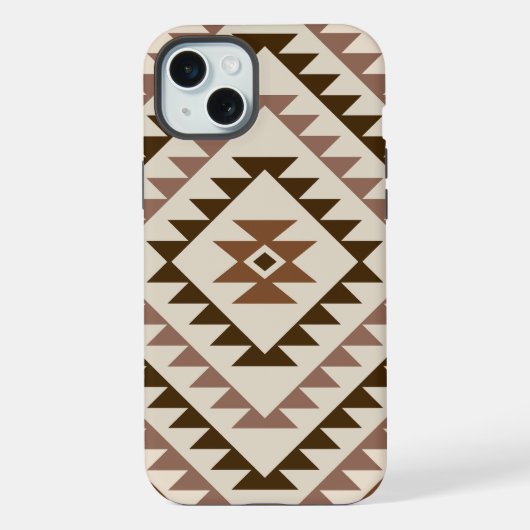 Conception de motif diamant aztèque marron+crème (Verso)