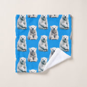 Conception de motif d'ours polaire bleu (Gant de toilette)