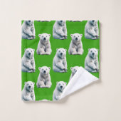 Conception de motif d'ours polaire vert  (Gant de toilette)