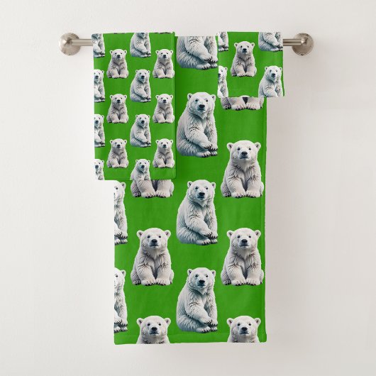 Conception de motif d'ours polaire vert 