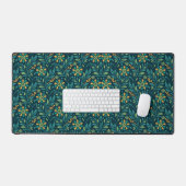 Conception de motif floral élégant jaune et sarcel (Clavier et souris)