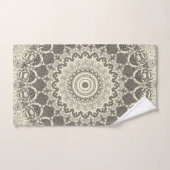 Conception de motif mandala beige et taupe (Serviette à main)