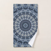 Conception de motif mandala bleu et argenté (Serviette à main)