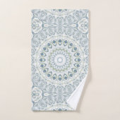 Conception de motif mandala bleu et vert serein (Serviette à main)