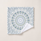 Conception de motif mandala bleu et vert serein (Gant de toilette)