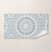 Conception de motif mandala bleu et vert serein (Serviette à main)