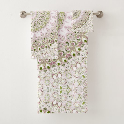 Conception de motif mandala floral rose et vert (En situation)