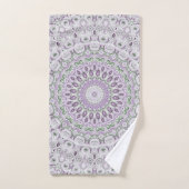 Conception de motif mandala lavande et vert (Serviette à main)