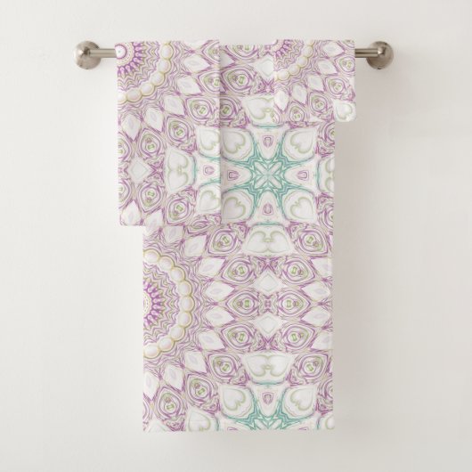 Conception de motif mandala pastel lavande et vert (En situation)