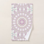 Conception de motif mandala pastel lavande et vert (Serviette à main)