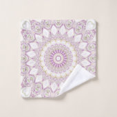 Conception de motif mandala pastel lavande et vert (Gant de toilette)