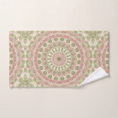 Conception de motif mandala rose et vert (Serviette à main)