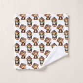 Conception de motif singe blanc (Gant de toilette)