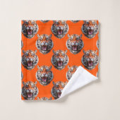 Conception de motif tête de tigre orange  (Gant de toilette)