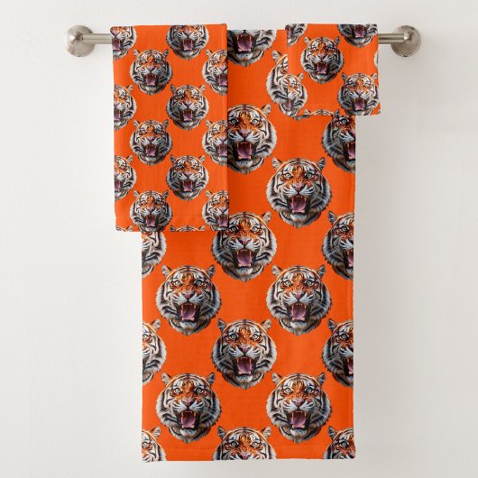 Conception de motif tête de tigre orange 