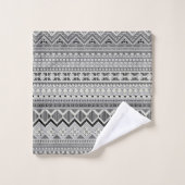 Conception de motifs aztèques gris blanc (Gant de toilette)