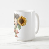 Conception de mug à café de petite fille tenant un (Devant droit)
