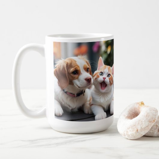 Conception De Mug D'Amitié À Des Fins Pawsitives. (Avec donut)