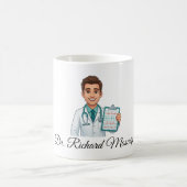 Conception de mug de cardiologue de dessin animé s (Centre)